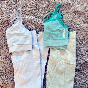 Set of 4 - Gymshark Adapt Seamless sets - Light Blue and Teal